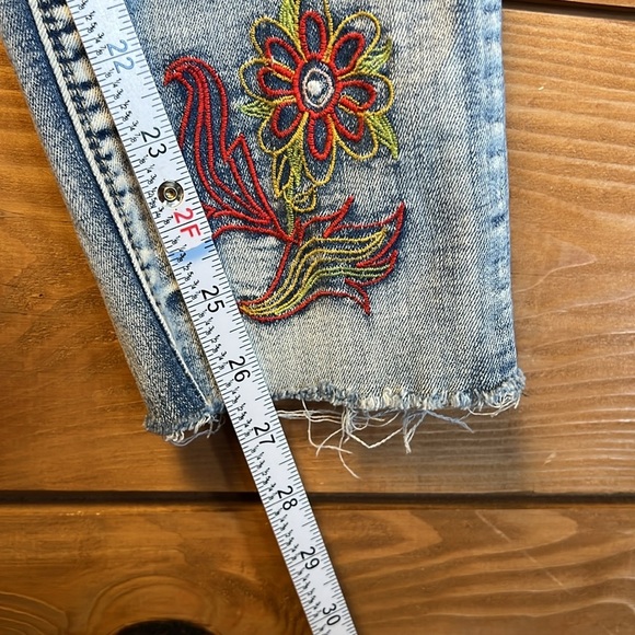 Banjara ban-jar-a Jeans denim Women's 29/10 Embroidered straight leg open hem - Picture 4 of 9
